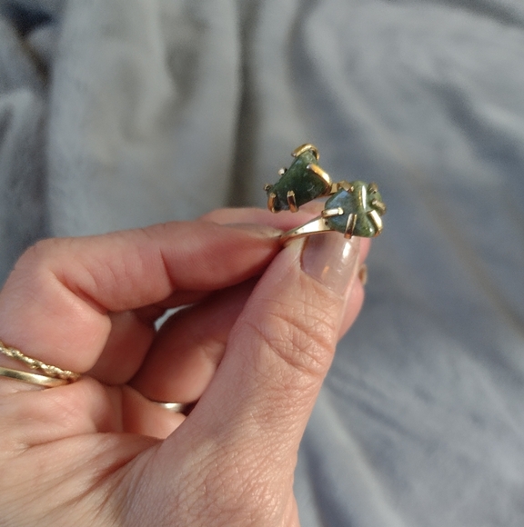 Vintage Sarah Coventry Twin Jades Ring - Picture 11 of 15